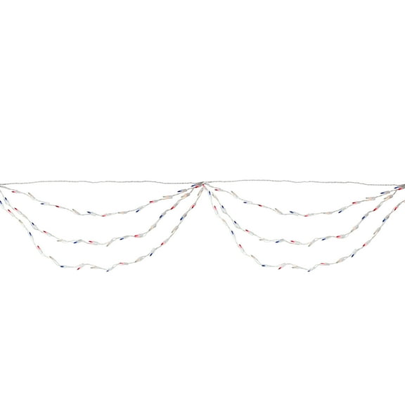 100-Count Red and Blue 4th of July Mini Swag Light Set 6ft White Wire