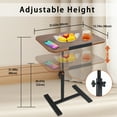 thumbnail image 2 of LPAMEOIU 24in 90°Tiltable & 360°Swivel Desktop Side table,Height Adjustable Mobile Laptop Stand with Hidden Wheels(Walnut), 2 of 11