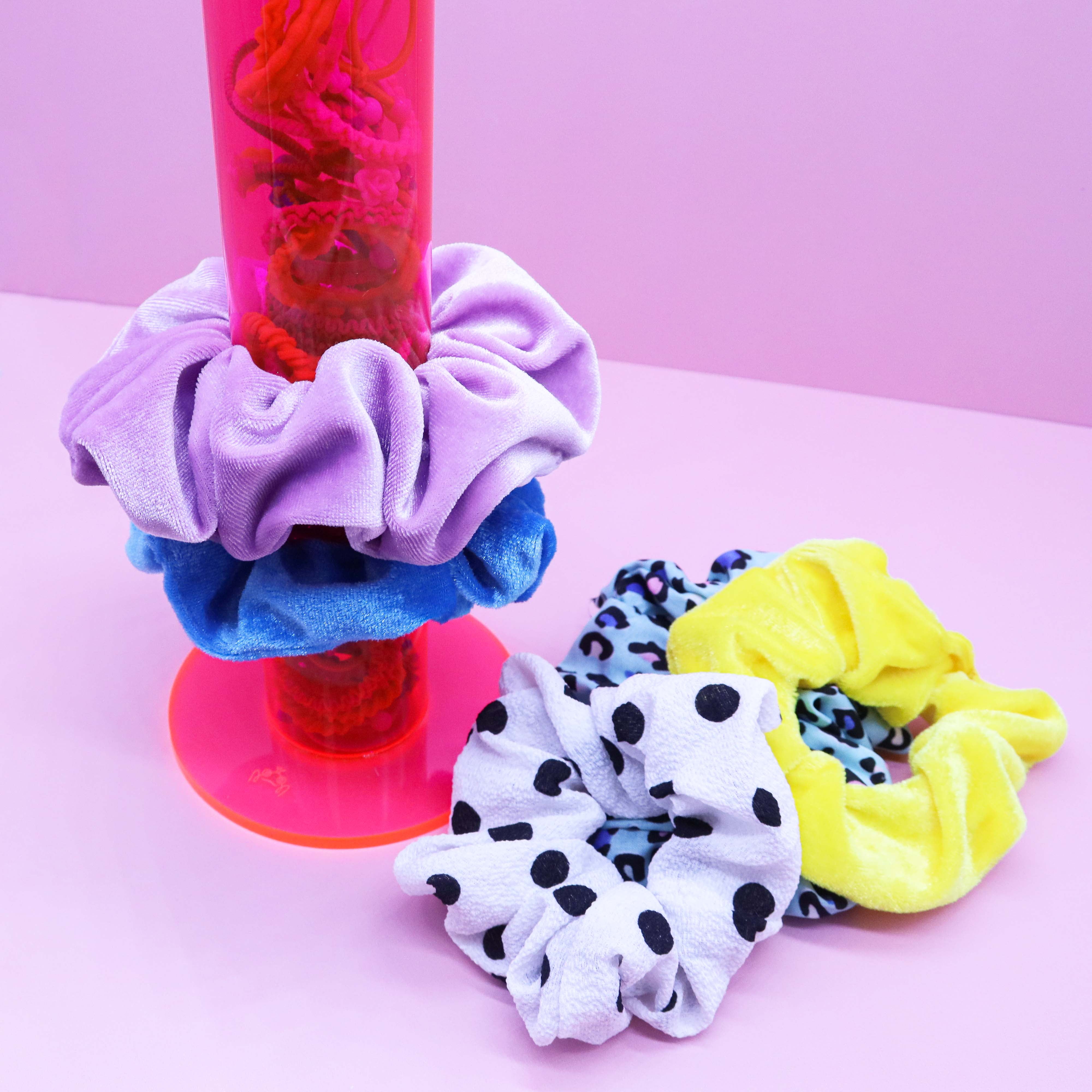 PINXOR Acrylic Scrunchie Holder Stand Girls Clear Scrunchy Tower Hair Tie Organizer, Size: 22.00