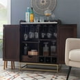 thumbnail image 4 of Linon Josie Rattan Wood and Cane Bar Cabinet in Brown, 4 of 16