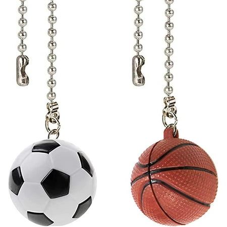 

Ceiling Fan Chain Pulls Decorative Extension 12 Inches Football and Basketball Extender Ornaments Pendant Fan Pulls Set for Ceiling Light Lamp Fan Chain(Nickel)