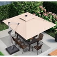 thumbnail image 4 of PURPLE LEAF  9 x 12 ft Double Top LED Rectangle Patio Cantilever Umbrella Beige, 4 of 5