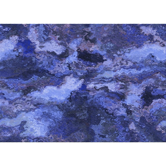 Ahgly Company Indoor Rectangle Patterned Light Slate Blue Area Rugs, 5' x 7'