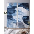 thumbnail image 3 of Abstract Mottled Theme Sheer Curtains for Living Room Bedroom, Light-filtering Sheer Curtain, Blue White Stitching Rod Pocket Voile Window Treatment Drapes, 52’’Wx108’’L, 2 Panels Set, 3 of 7