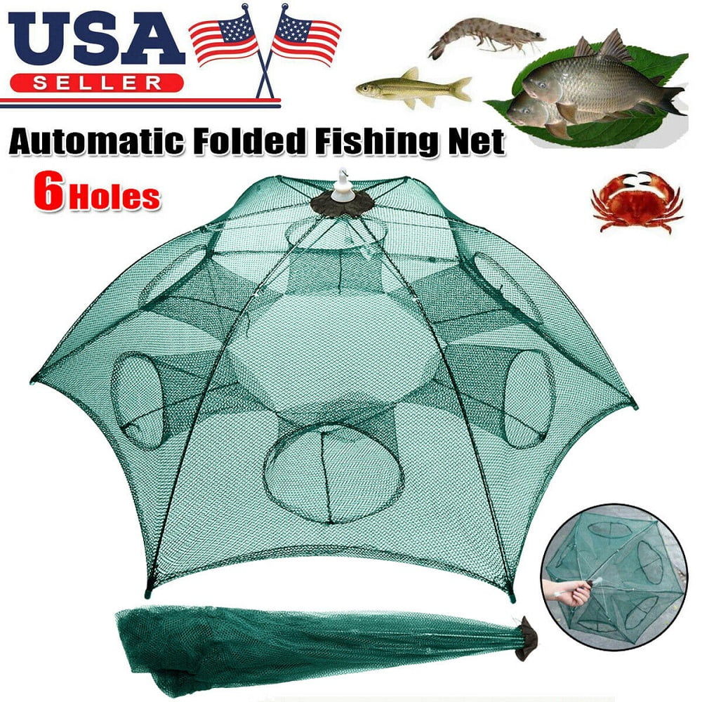 20 Holes Fishing Bait Trap Net Foldable Crawdad Shrimp Cast Dip Cage Fish Minnow 20 Holes Fishing Bait Trap Net Foldable Crawdad Shrimp Cast Dip Cage Fish Minnow