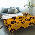 thumbnail image 4 of Halloween Blanket for Couch/Bed Pumpkins Lantern Bat Orange Sof Cozy Flannel Throw Blanket Lightweight Throws All Seanson Blanket for Boys/Grils Kids 49"x59", 4 of 6