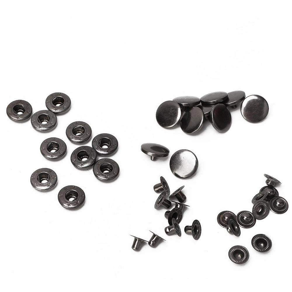 Mgaxyff 10Pcs 15mm Metal Press Stud Snap Button Fastener Clothes