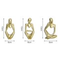 thumbnail image 5 of Mini estatua de pensador moderno, escultura abstracta, adorno decorativo creativo para el hogar, figura Zh52, enfoque dorado, 5 of 5