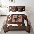 thumbnail image 3 of Homewish Cattle Hide 7-Piece Twin Bedding Sets,Rustic Horseshoe Bedding Comforter Set,Western Cowboy Sheet Sets For Teens,Super Cozy Room Decor Reversible, 3 of 9