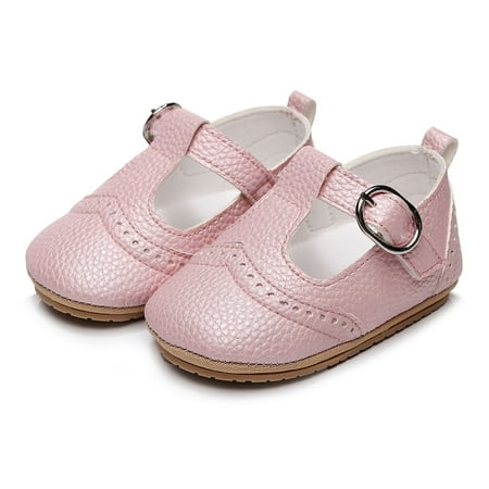 

NEGJ Strap Casual Buckle Shoes Walk Cute First Solid Girls Kids Color Baby Toddler Baby Shoes