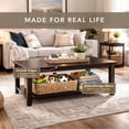 thumbnail image 6 of Kawind Home Solid Wood Coffee Table, Dark Walnut Finish, Classic Living Room Centerpiece, 6 of 7