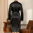 thumbnail image 4 of Birdeem Men Solid Casual Long Sleeves Lace-Up Striped Home Pocket Long Pajama Robe Shorts, 4 of 10