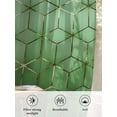 thumbnail image 6 of Sheer Curtains 45 Inch Length 2 Panels Set for Kitchen, Green Geometric Semi Sheer Curtains for Windows, Ombre Modern Abstract Art Voile Window Treatments Rod Pocket Curtain, 6 of 7