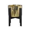 thumbnail image 1 of Benzara BM162437 Aesthetically Charmed Gold Ceramic Planter on Stand, 1 of 1