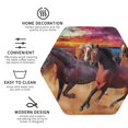 thumbnail image 3 of Honeii a herd of horses Print Leather Coaster Set of 4, Ideal for Safeguarding Your Furniture from Drinks Spills and Effortless cleanup-Hexagon, 3 of 6