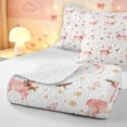 thumbnail image 4 of Manfei Festive Reindeer Bed Spread Queen,Traditional Christmas Ball Queen Coverlet Set,Light Pink,3-Piece,1 Quilt and 2 Pillowcases, 4 of 7