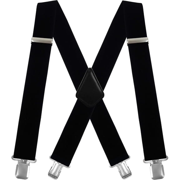 Men's X- 2 IN Wide Heavy Duty Clips Adjustable Suspenders | Reinforced Heavy Duty Clips, Wear Resistant, Full Size Adjustment, Multi Color, Work Wedding & Daily Outfits, Size Large