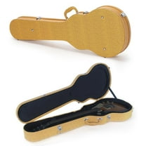 Solirest Electric Guitar Hard Case, Wooden Hard-Shell Protective Carrying Case for GLP-Style Electric Guitar with Lock Latch Padding, Yellow