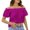 Purple, variant on Women's one-line Shoulder solid color off-shoulder ruffled edge T-shirt Short Sleeve Tunic Tops for Women Tshirts Shirts for Women Women Summer Tops