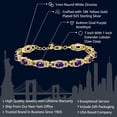 thumbnail image 5 of Gem Stone King 18K Yellow Gold Plated Silver Oval Purple Amethyst Tennis Bracelet for Women (8.55 Cttw, Gemstone Birthstone, 7 inch With 1 inch Extender), 5 of 5