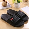 thumbnail image 2 of Entyinea Men's Rubber Slide Sandal Non-Slip Massage Foam Shower Bathroom Womens Mens Sandals, Soft Comfortable Platform Open Toe Shoes,Black 11, 2 of 4