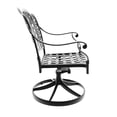 thumbnail image 3 of Outdoor Cast Aluminum Swivel Chairs (2pcs), Black Frame, Random Color Seat Covers 2pcs Garden Chairs, Cushions, 3 of 5