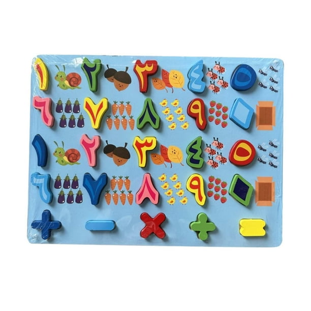 Tablero de alfabeto de madera Montessori, práctico tablero de rompecabezas colorido para niños y Números arábigos