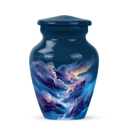 Blue Urn For Ashes Adult Male Small 3 Inch Keepsake Burial Urns For Human Ashes Purple Cremation Urns For Adult Male Small Small Little Urn For Brother