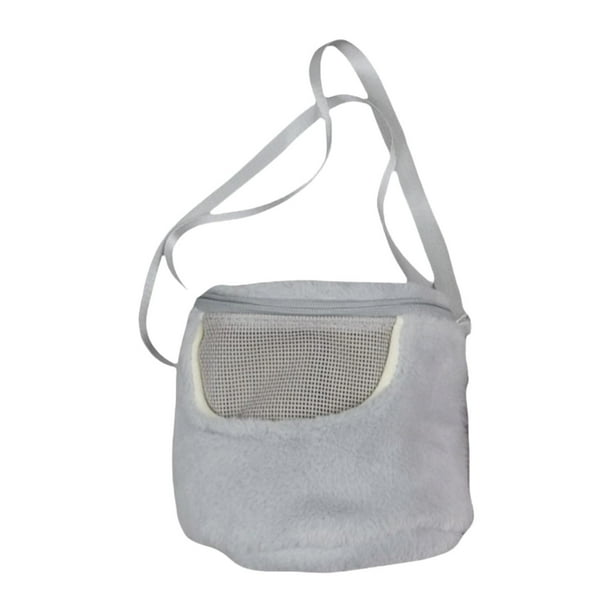 Bolsa portadora jinwen para hámster para conejillo de indias portadora portátil cálida para animales pequeños Gris 15 cm x 15 cm