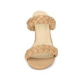 thumbnail image 2 of BLISSFUL STEP Women's Braided Heeled Slip on Chunky Heel Slide Sandals Nude 8, 2 of 8