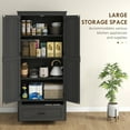 thumbnail image 5 of HOMCOM 69" Tall Kitchen Pantry Storage Cabinet, Farmhouse Freestanding Pantry Cabinet with 2 Doors, Drawer and Adjustable Shelves for Dining Room, Black, 5 of 6