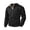 Black, variant on Men's Stand Collar Henley Sweater Diamond Waffle Textured Knit Faux Leather Button Placket Long Sleeve Casual Pullover S-3XL