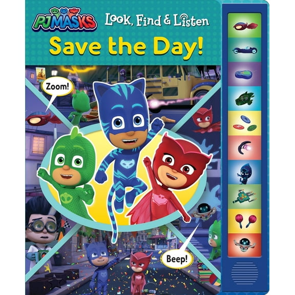 Pre-Owned Pj Masks: Save the Day! Look, Find & Listen Sound Book: Look, Find & Listen [With Battery] (Board book) 1503748049 9781503748040