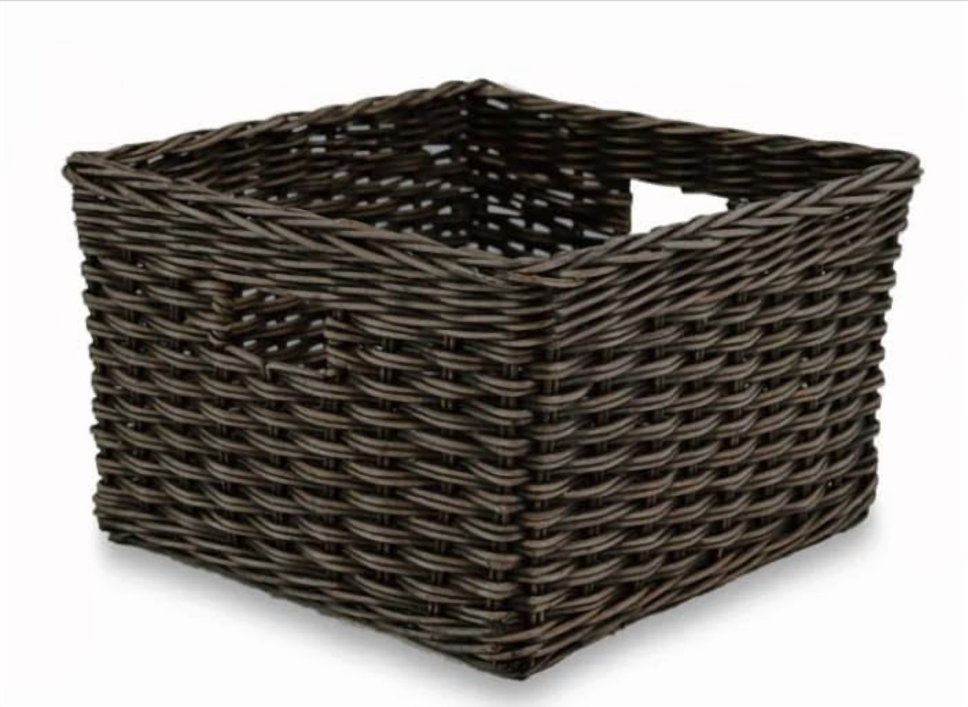 The Basket Lady Large Wicker Storage Basket - 22" X 16.5" X 7", Sandstone, Perfect For Under Bed