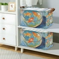 thumbnail image 2 of Yayeee Foldable Storage Basket for Shelves with Handles Set of 2 Waterproof Cloth Bins, Art Goldfish, 2 of 7