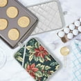 thumbnail image 5 of Yayeee Pot Holders Kitchen Heat Resistant with Pocket 7"x9.8" Cotton Oven Cooking Hot Pads, Retro Christmas Poinsettia, 5 of 7