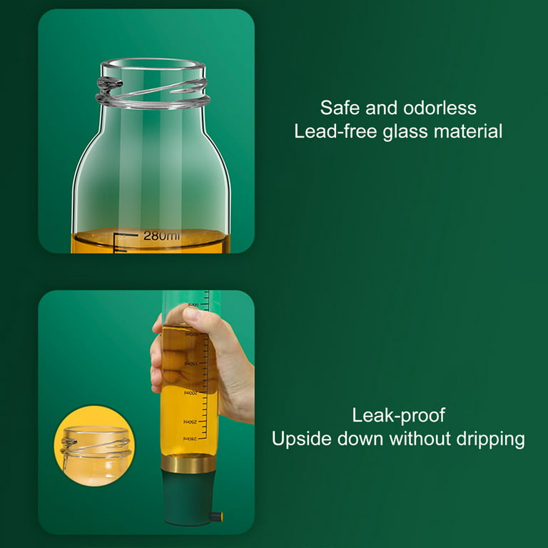 Dream Lifestyle Oil Dispenser, Wall Mount Plastic Oil Cruet, Leak-Proof  Dust-Proof Oil and Vinegar Dispenser Container Bottle for Kitchen