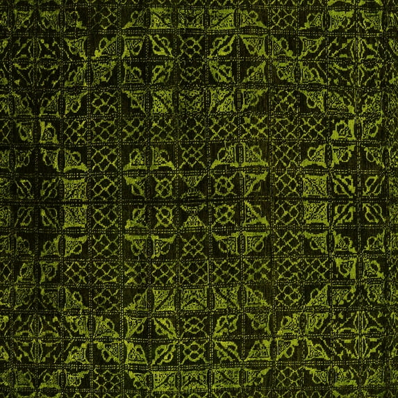 Ahgly Company Indoor Square Abstract Yellow Modern Area Rugs, 6' Square
