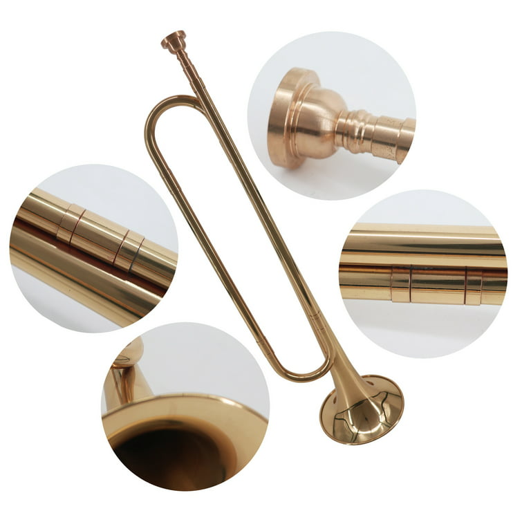 Andoer B Flat Bugle Call Trumpet Brass Material with Mouthpiece for School  Band Cavalry Beginner Orchestra 