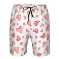 thumbnail image 3 of Honeii's Hearts Print Men's Casual Shorts with Drawstring，Swim Trunks Quick Dry Beach Shorts, 3 of 5