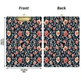 thumbnail image 3 of Dark Blue Floral Print 12.5x9in Clipboard, Durable Acrylic with Metal Clip and Wall Hook for Office or Classroom, 3 of 10