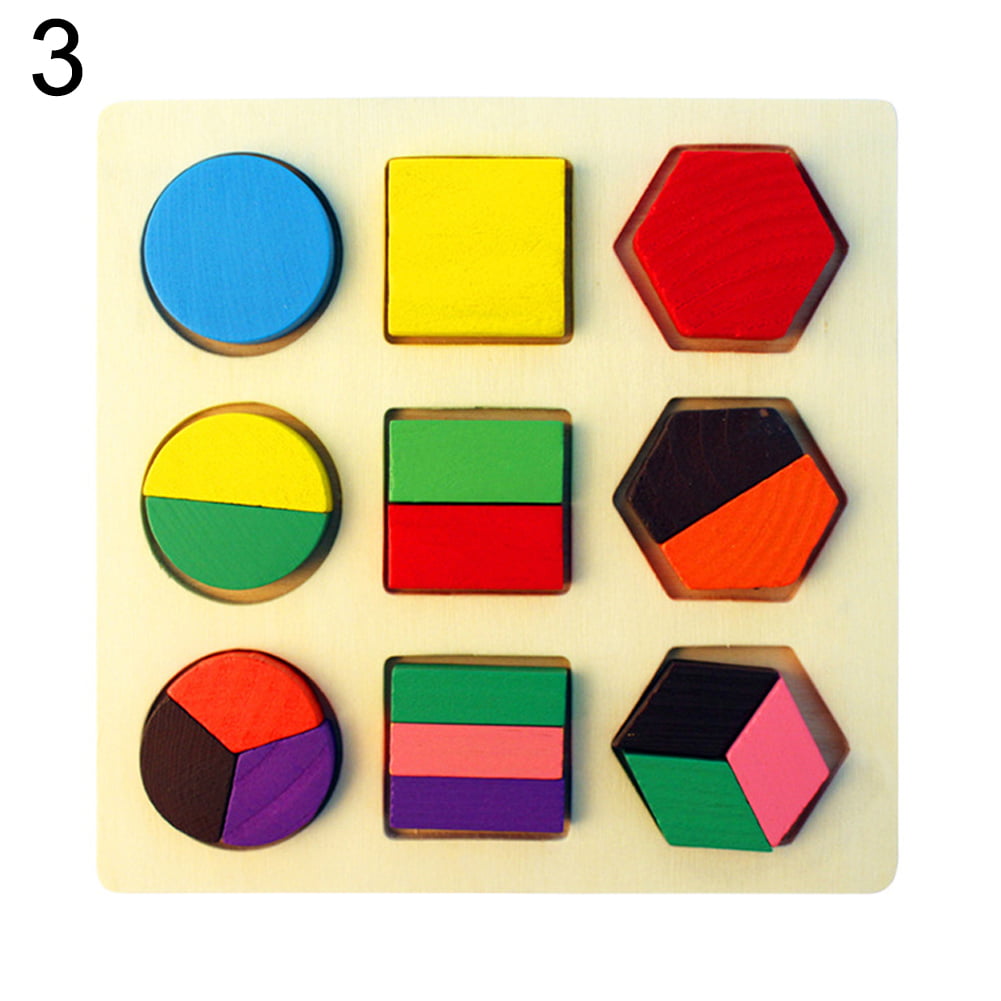 HOOPE Silicone DIY Jigsaw Puzzles Classic Tangram Geometric Shape and Color Recognition Board Block Stack Sort Home Learning Preschool Early Educational Develoment for Over 6 Months Girls Boys 