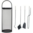 thumbnail image 1 of Sunnydaze 4pc Fireplace Tool Set with Mesh Shroud Holder - Black, 1 of 7
