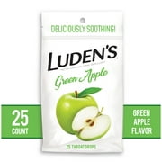 Luden's Sore Throat Drops, For Minor Sore Throat Relief, Green Apple, 25 Count