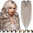 thumbnail image 2 of SEGO Clip in Hair Extensions Human Hair 100% Real Remy Hair 10-24 inch Full Head Thick Hair Pieces Silky Straight Balayage Hair Cleanrance, 2 of 9