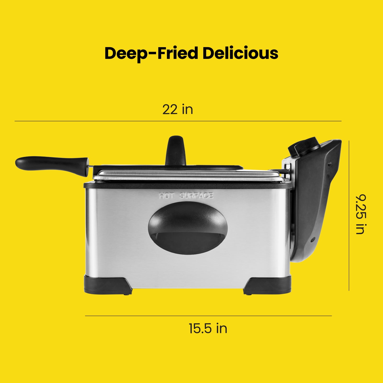 Chefman Deep Fryer, 4.7 Qt., Stainless Steel, Adjustable Temp and Timer,  Dual Cook Pro Deep Fryer RJ07-45-SS-D - The Home Depot