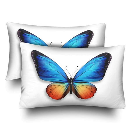 Gckg Color Butterfly Blue Orange Pillow Cases Pillowcase 20x30