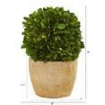 thumbnail image 2 of Nearly Natural Green 7" Plastic and Polyester Boxwood Ball Artificial Plant in Decorative Planter (Set of 2), 2 of 5
