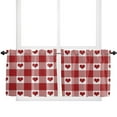 thumbnail image 6 of Red Heart Plaid Love Curtains Home Decor Living Room Kitchen Balcony Room Window Curtain Bedroom Patio Decoration, 6 of 7