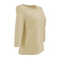 thumbnail image 3 of Playera George para Mujer, Escote Redondo, Manga 3/4 cafe Talla M, 3 of 4